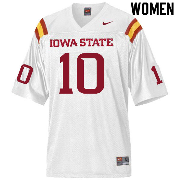 Iowa State Cyclones Women's #10 Darien Porter Nike NCAA Authentic White College Stitched Football Jersey RY42O42NA